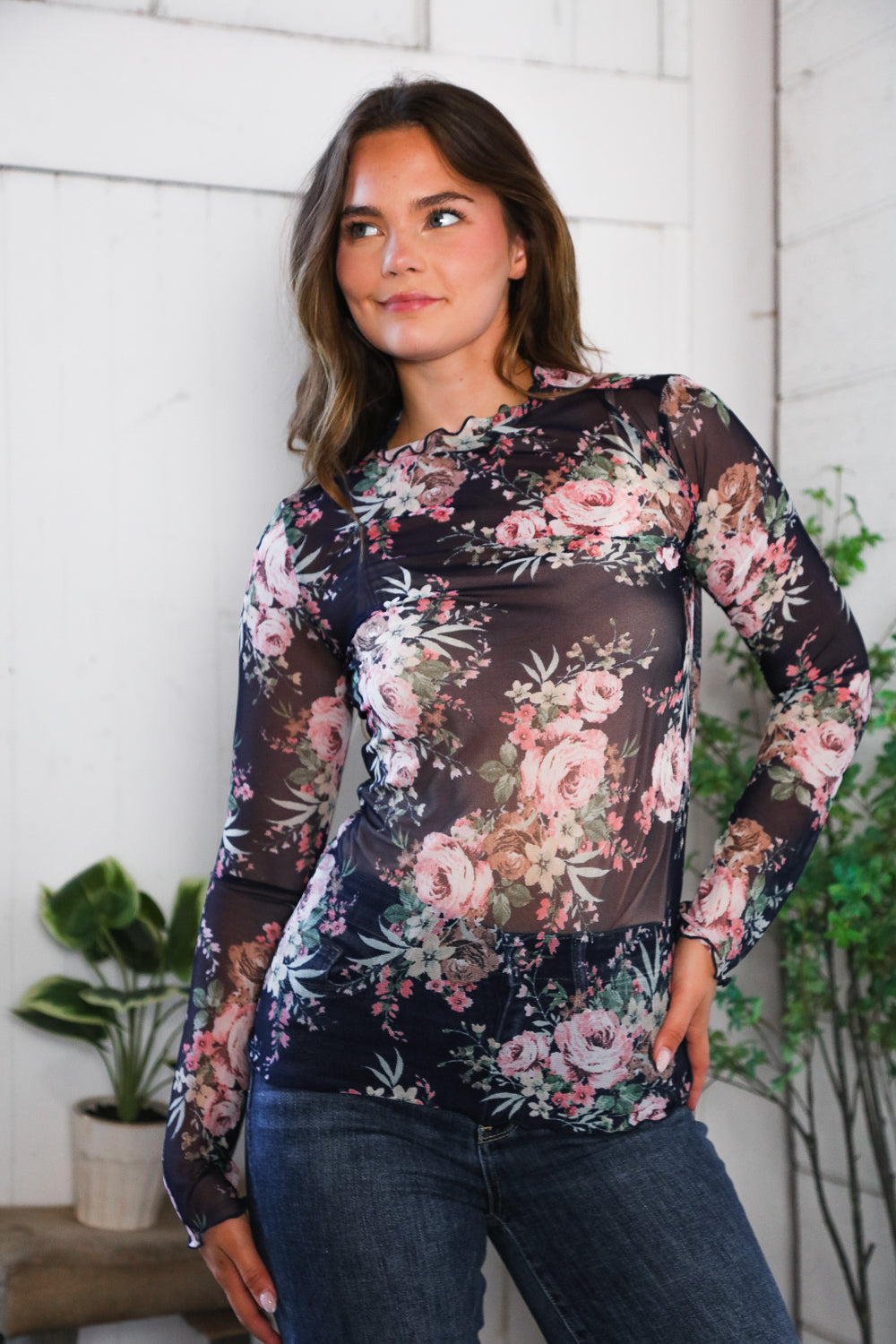 In a Dark Romance Sheer Blouse