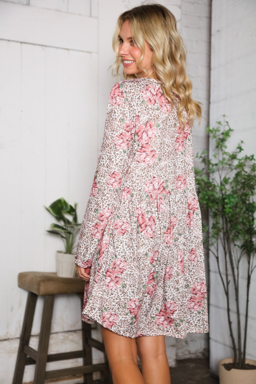 Sweet & Spotted Rose Babydoll Tunic Dress
