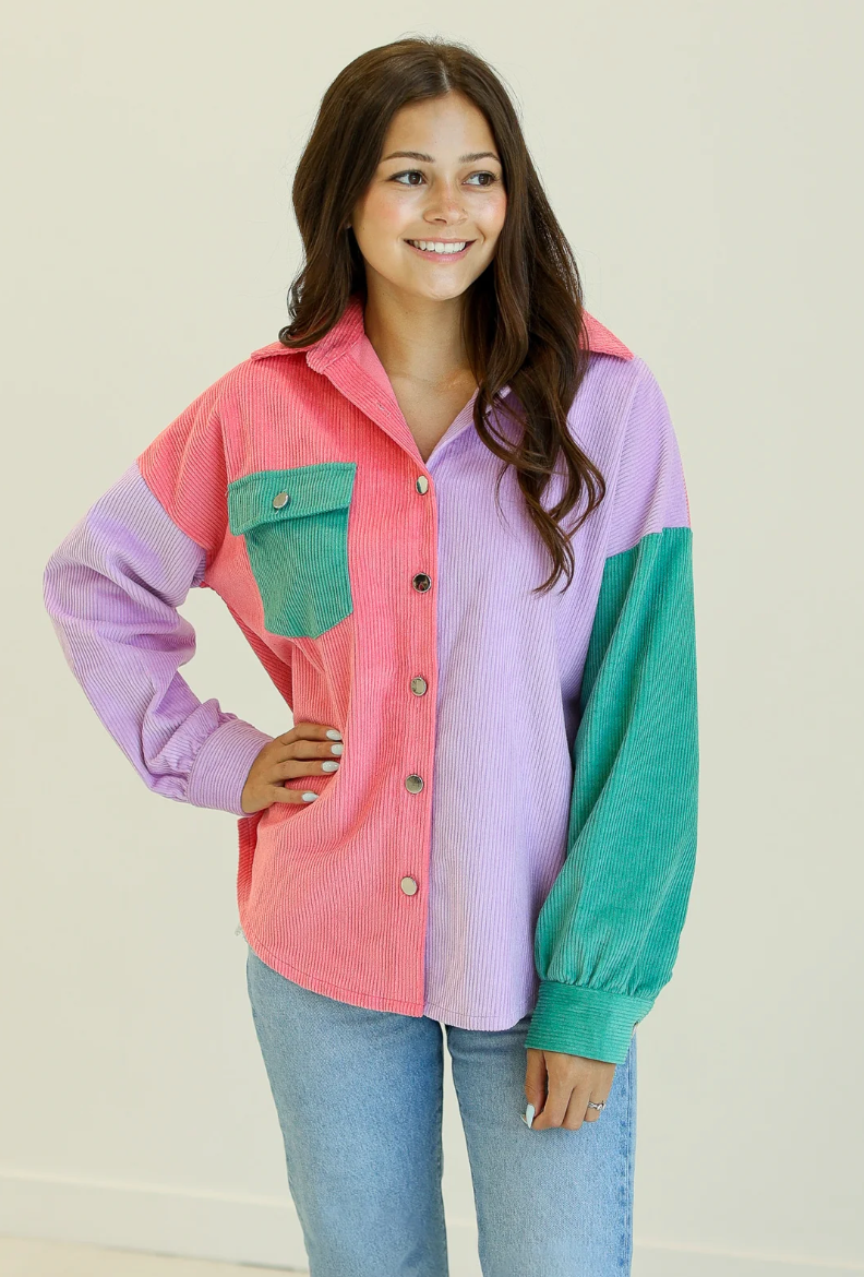 Color Block Shacket