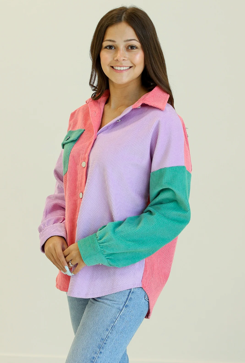 Color Block Shacket