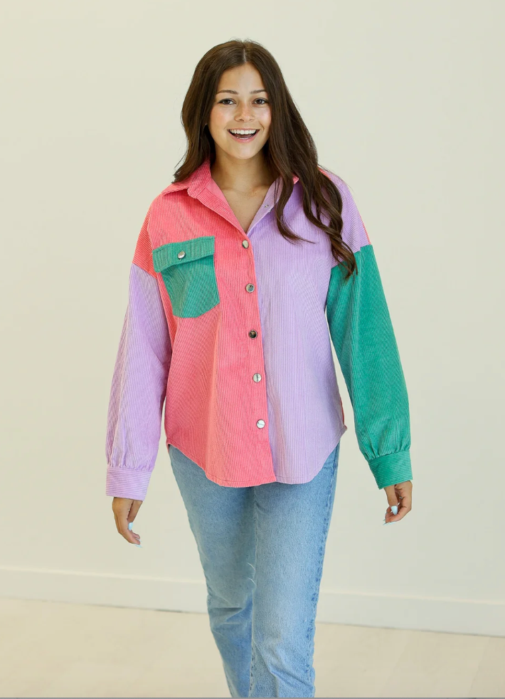 Color Block Shacket