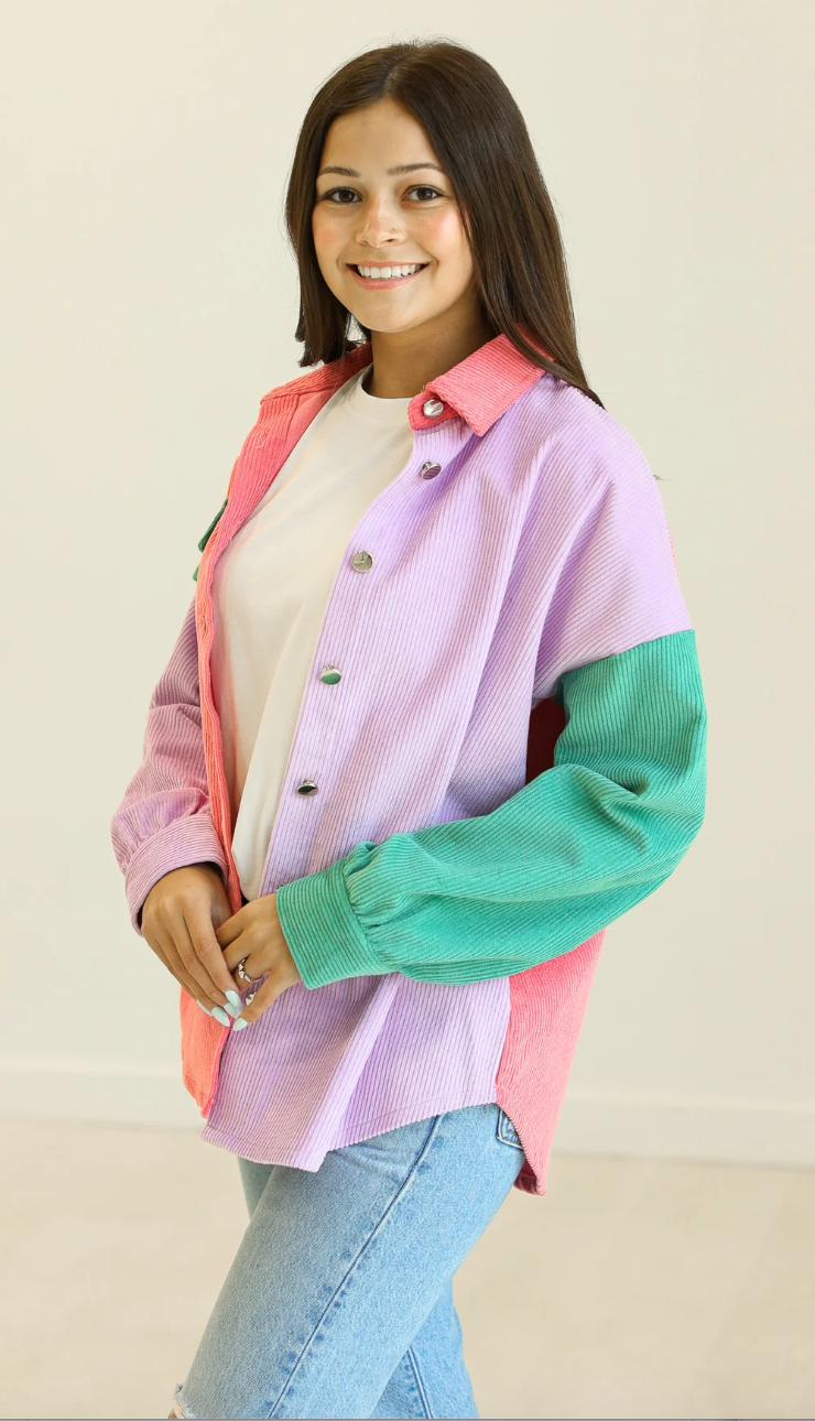 Color Block Shacket